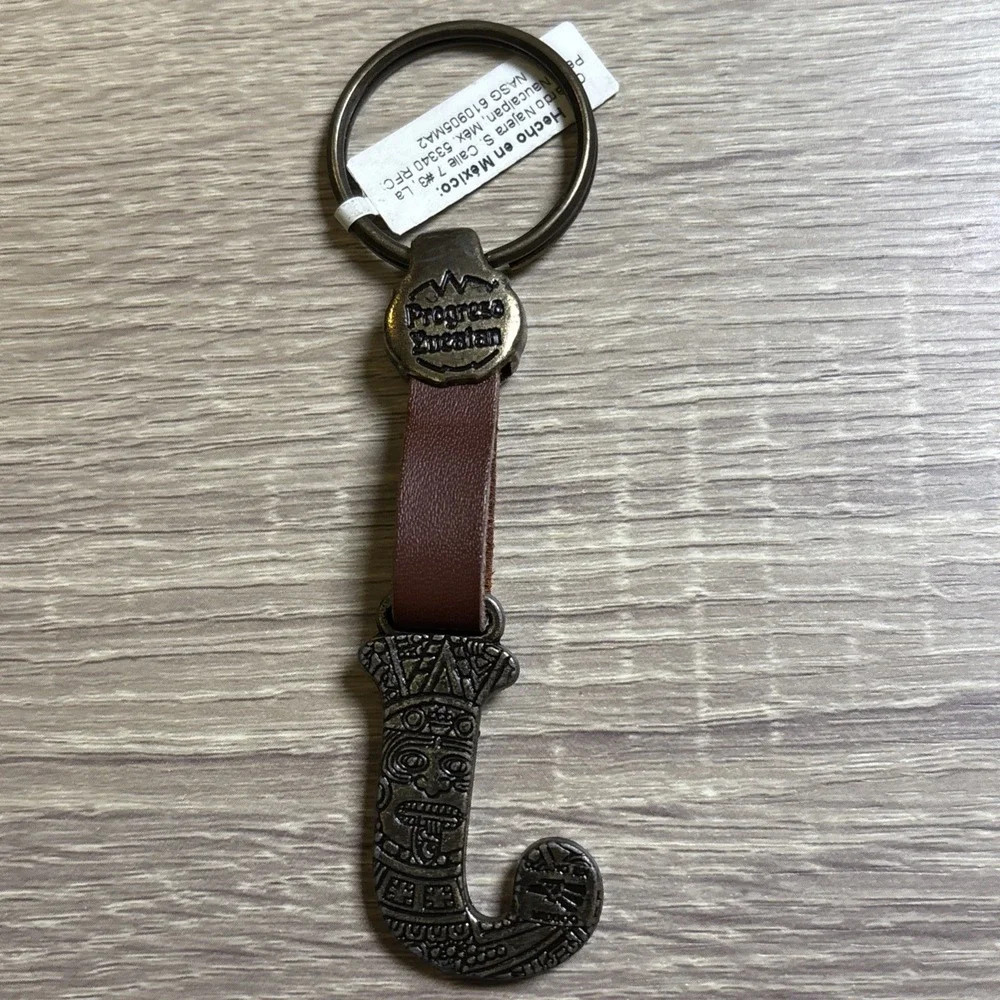 Brass keychain With The Letter J